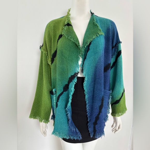 Dilemma NY Art To Wear Tiedye Cardigan Poncho Boho - Picture 1 of 5